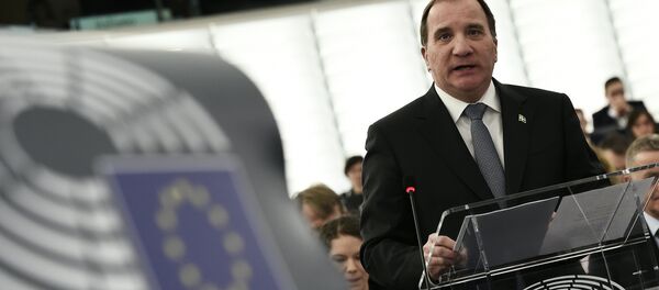 Sweden's Prime Minister Stefan Lofven speaks during a debate on the current situation in the EU at the European Parliament in Strasbourg, eastern France, on March 9, 2016 - Sputnik International