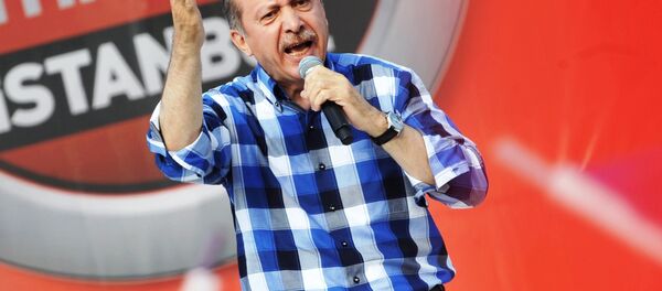Turkish Prime Minister Recep Tayyip Erdogan makes a speech to supporters during a rally on June 16, 2013, in Istanbul. Turkish Prime Minister Recep Tayyip Erdogan makes a speech to supporters during a rally on June 16, 2013, in Istanbul. - Sputnik International