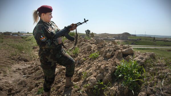 Hesibe Azad, commander of the Peshmerga female battalion - Sputnik International