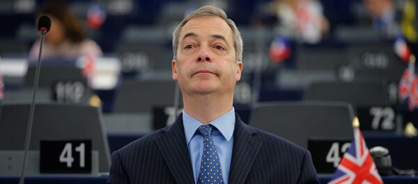 Nigel Farage, leader of the United Kingdom Independence Party (UKIP) and Member of the European Parliament, attends a debate on the outcome of last EU-Turkey summit at the European Parliament in Strasbourg, France, March 9, 2016 Nigel Farage, leader of the United Kingdom Independence Party (UKIP) and Member of the European Parliament, attends a debate on the outcome of last EU-Turkey summit at the European Parliament in Strasbourg, France, March 9, 2016 - Sputnik International