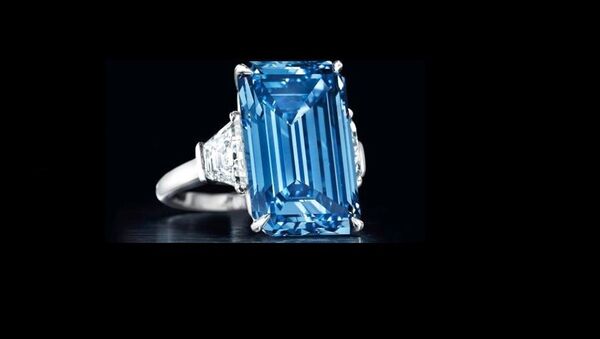 The Oppenheimer Blue diamond, which goes to the auction at Christie's Geneva on May 18. - Sputnik International