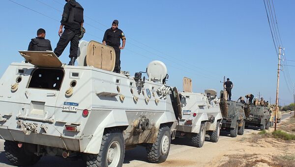 Egyptian security forces stand by their Armoured Personell Carriers ahead of a military operation in the northern Sinai peninsula (File) - Sputnik International