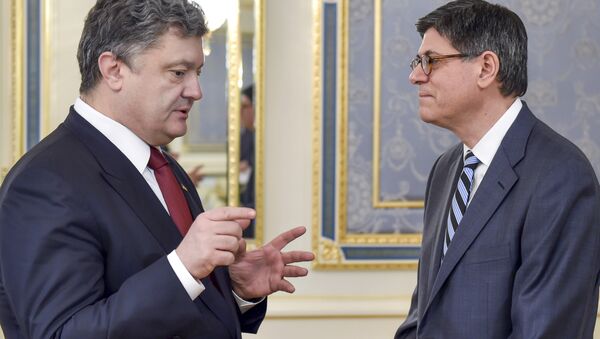 President Petro Poroshenko (L) speaking to US Treasury Secretary Jack Lew (File) - Sputnik International