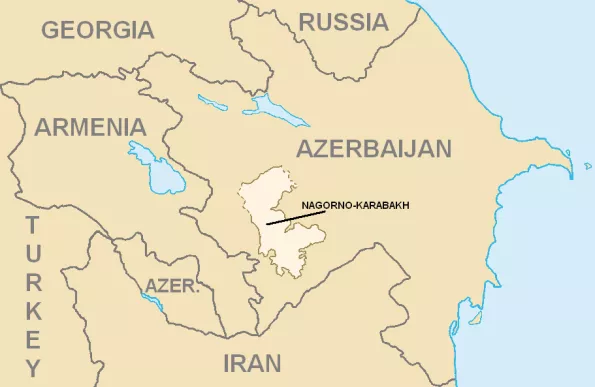 Map of Nagorno-Karabakh. Photo: Wikipedia/Aivazovsky.