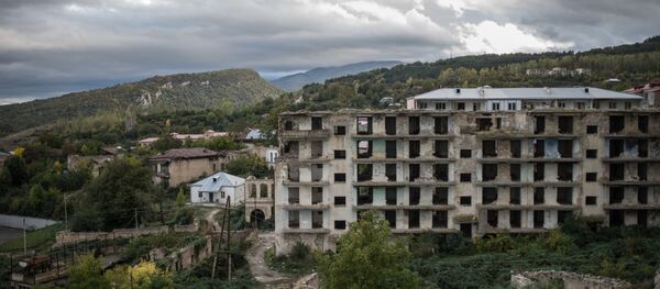 Houses destroyed during the war in the town of Shusha in the self-proclaimed Nagorno-Karabakh Republic Houses destroyed during the war in the town of Shusha in the self-proclaimed Nagorno-Karabakh Republic - Sputnik International