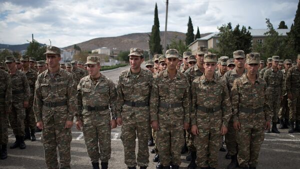 Soldiers of the army of self-proclaimed Nagorno-Karabakh Republic - Sputnik International