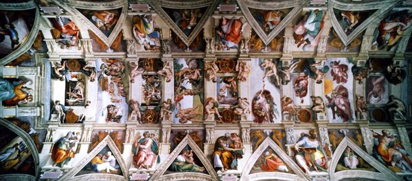 An undated picture showing the ceiling of the Sistine Chapel in the Vatican City An undated picture showing the ceiling of the Sistine Chapel in the Vatican City - Sputnik International