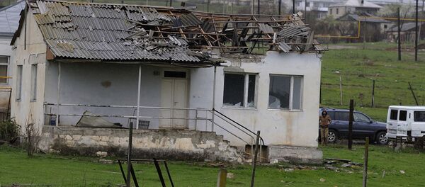 A damaged house in a village of the Martakert district, in the Nagorno-Karabakh conflict zone. - Sputnik International