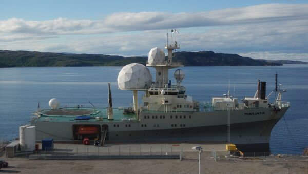 The Norwegian electronic intelligence collection vessel F/S Marjata in Kirkenes, Norway. - Sputnik International