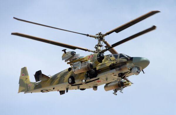 The Ka-52 equipped with the Vitebsk electronic warfare system. File photo The Ka-52 equipped with the Vitebsk electronic warfare system. File photo - Sputnik International