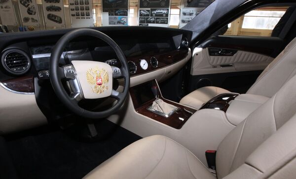 Inside a car designed under the project Cortege displayed at the Central Scientific Research Automobile and Engine Institute. Inside a car designed under the project Cortege displayed at the Central Scientific Research Automobile and Engine Institute. - Sputnik International