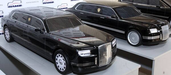 Models of cars designed under the project Cortege displayed at the Central Scientific Research Automobile and Engine Institute. - Sputnik International