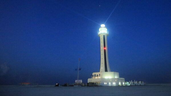 This April 5, 2016 photo provided by China's Xinhua News Agency shows the lighthouse on Zhubi Reef in the South China Sea - Sputnik International