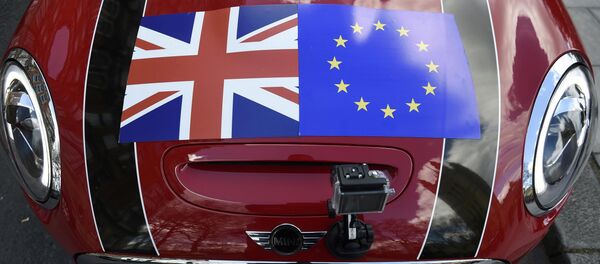 A Mini car is seen with a Union flag and European Union flag design on its bonnet in London, Britain March 31, 2016 A Mini car is seen with a Union flag and European Union flag design on its bonnet in London, Britain March 31, 2016 - Sputnik International