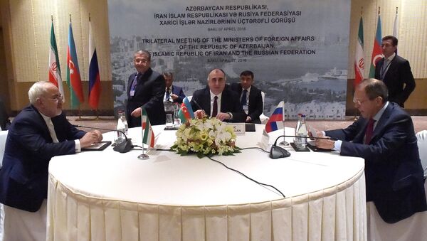 Trilateral meeting of foreign ministers of Russia, Azerbaijan and Iran - Sputnik International