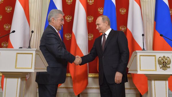 Russian President Vladimir Putin meeting with Austrian President Heinz Fischer, Wednesday April 6, 2016. - Sputnik International