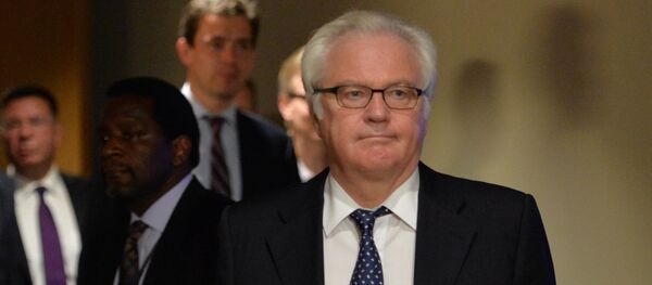 Vitaly Churkin, Russia's Ambassador to the United Nations, leaves the Security Council chambers July 21, 2014 at UN headquarters in New York - Sputnik International