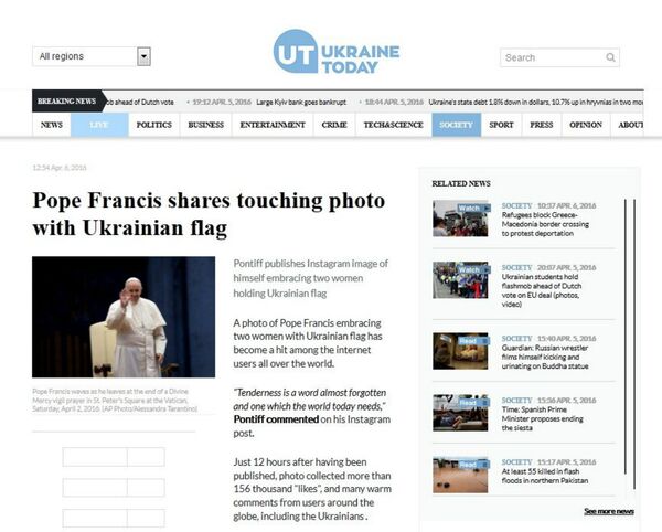 Ukrainian media awkwardly confuse the nation's blue and yellow bicolor with a Down Syndrome Awareness Ribbon. Ukrainian media awkwardly confuse the nation's blue and yellow bicolor with a Down Syndrome Awareness Ribbon. - Sputnik International