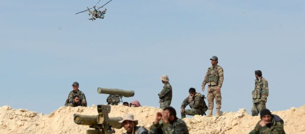 Ka-52 helicopter flies combat mission in Syria - Sputnik International