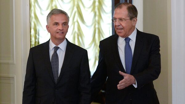 Russian Foreign Minister Sergei Lavrov meets with his Swiss counterpart Didier Burkhalter - Sputnik International