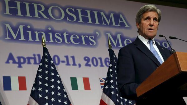 U.S. Secretary of State John Kerry holds a news conference at the conclusion of the G7 foreign ministers meetings in Hiroshima, Japan - Sputnik International