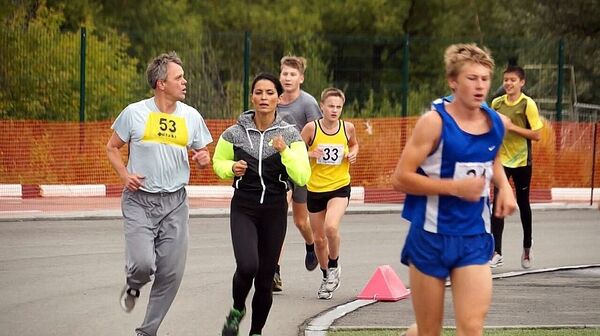 Zhanna Sindyankina takes part in a running competiton in Kopeysk Zhanna Sindyankina takes part in a running competiton in Kopeysk - Sputnik International
