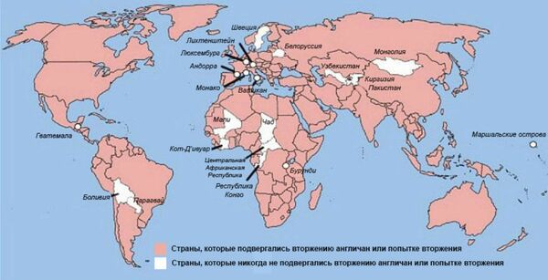Map of British invasions. - Sputnik International