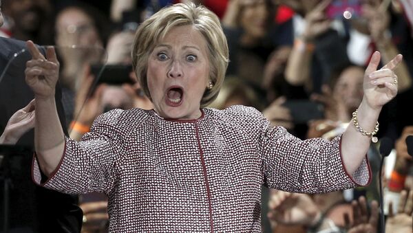 US Democratic presidential candidate Hillary Clinton reacts to the cheers of the crowd at her New York presidential primary night rally in the Manhattan borough of New York City, US, April 19, 2016. - Sputnik International