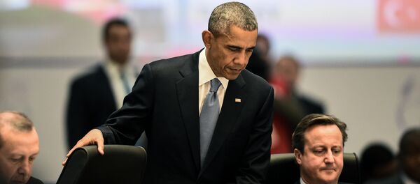 US President Barack Obama (L) and British Prime Minister David Cameron (R) attend a working session on the Global Economy during the G20 summit in Antalya, on November 15, 2015. US President Barack Obama (L) and British Prime Minister David Cameron (R) attend a working session on the Global Economy during the G20 summit in Antalya, on November 15, 2015. - Sputnik International