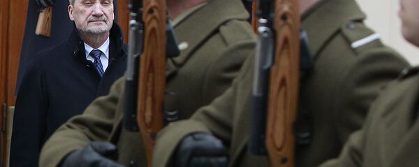 Poland’s Defense Minister Antoni Macierewicz attends a meeting with his Latvian counterpart, Raimonds Bergmanis, in Warsaw, Poland, Monday, March 14, 2016 - Sputnik International