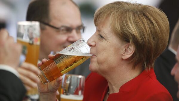 German Chancellor Merkel attends 500th anniversary ceremony of the German Beer Purity Law in Ingolstadt. - Sputnik International