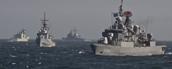 War ships of the NATO Standing Maritime Group-2 take part in a military drill on the Black Sea, 60km from Constanta city March 16, 2015 - Sputnik International