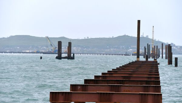 Construction of Kerch Strait Bridge in Crimea - Sputnik International