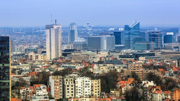 View of the Brussels business district and 1958 Atomium landmark. - Sputnik International