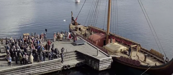 The Dragon's Head Ceremony at Avaldsnes on April 23rd was the start of Expedition America 2016. - Sputnik International