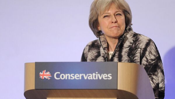 Britain's Home Secretary, Theresa May, addresses the Conservative Spring Forum in central London, Britain April 9, 2016. - Sputnik International