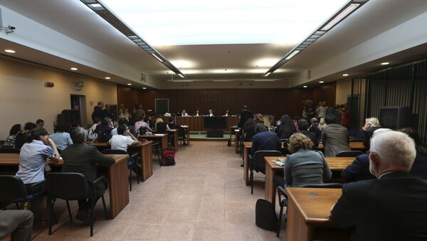 A view of the courtroom at the opening of a corruption trial against Finmeccanica, at the Busto Arsizio court, northern Italy, Wednesday, June 19, 2013. (File) - Sputnik International