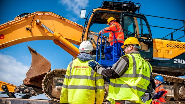Contractors on site at Hinkley Point C, May 2014. - Sputnik International