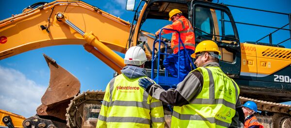 Contractors on site at Hinkley Point C, May 2014. Contractors on site at Hinkley Point C, May 2014. - Sputnik International