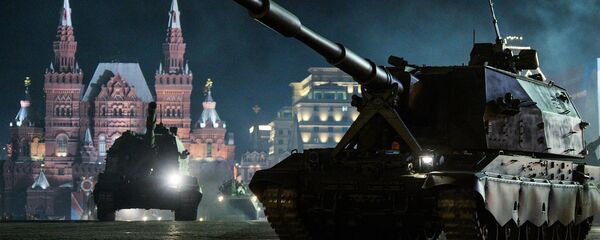 Koalitsiya-SV self-propelled howitzers at a rehearsal of a military parade in Moscow to mark the 71st anniversary of victory over Nazi Germany in the Second World War - Sputnik International