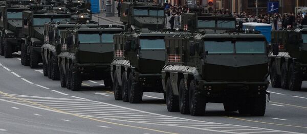 Typhoon-K and Typhoon-U armored vehicles and other military equipment are on Tverskaya Square in Moscow prior to the rehearsal of this year's Victory Day Parade Typhoon-K and Typhoon-U armored vehicles and other military equipment are on Tverskaya Square in Moscow prior to the rehearsal of this year's Victory Day Parade - Sputnik International