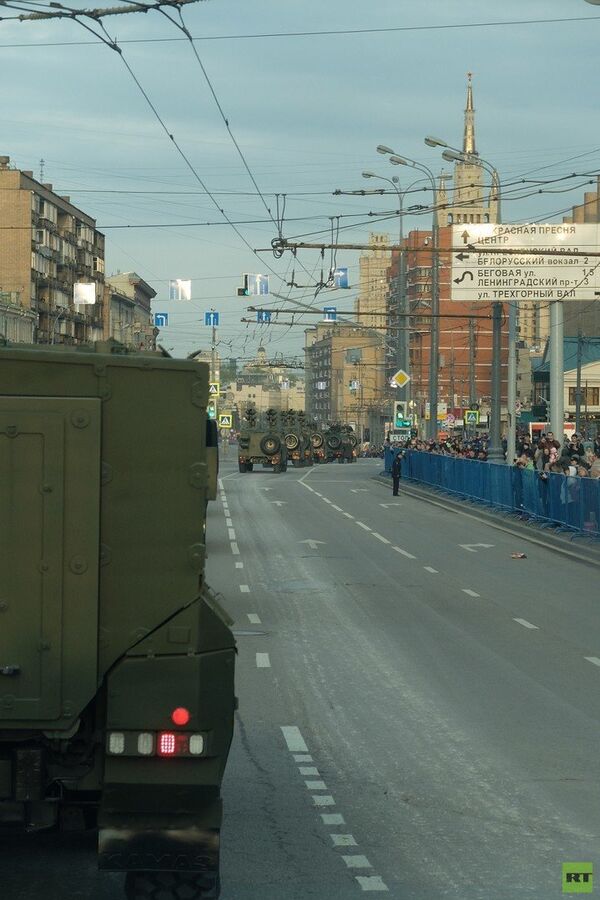 Russian military hardware in Moscow prior to the rehearsal of the Victory Day Parade Russian military hardware in Moscow prior to the rehearsal of the Victory Day Parade - Sputnik International