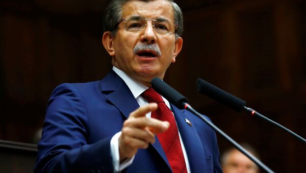 Turkey's Prime Minister Ahmet Davutoglu addresses members of parliament from his ruling AK Party (AKP) during a meeting at the Turkish parliament in Ankara, Turkey, May 3, 2016. - Sputnik International