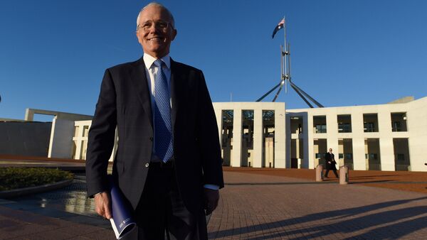 Australian Prime Minister Malcolm Turnbull stands outside Australia's Parliament House in Canberra May 4, 2016 following the announcement Australia's 2016-17 Federal Budget. - Sputnik International