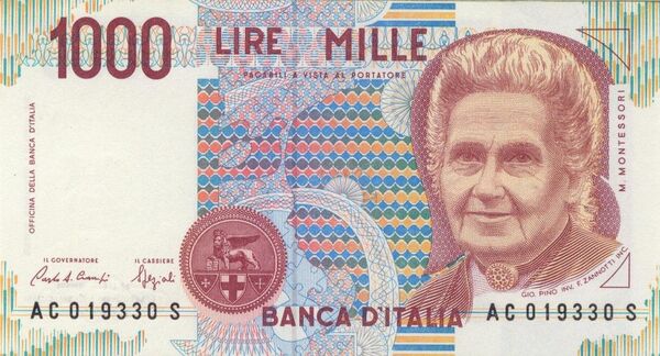 The face of Maria Montessori, the great Italian physician and educator, graced the 1,000 lire banknote. The face of Maria Montessori, the great Italian physician and educator, graced the 1,000 lire banknote. - Sputnik International