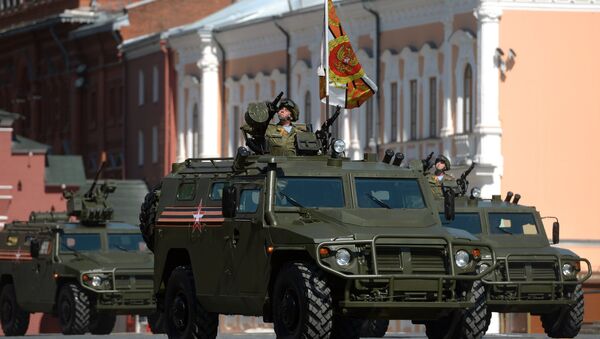 Multipurpose, all-terrain infantry mobility vehicle Tigr showcased during Victory Day parade in Moscow on May 9, 2016. - Sputnik International