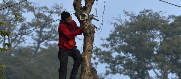 An Indian technician checks the CCTV camera at the roadside near the Presidential Palace as preparations for the nation's Republic Day parade take place in New Delhi on January 24, 2015 An Indian technician checks the CCTV camera at the roadside near the Presidential Palace as preparations for the nation's Republic Day parade take place in New Delhi on January 24, 2015 - Sputnik International