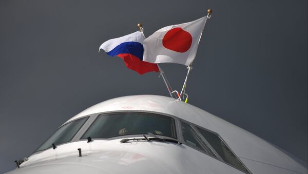 The plane of Prime Minister of Japan Shinzo Abe at Pulkovo Airport, St. Petersburg - Sputnik International