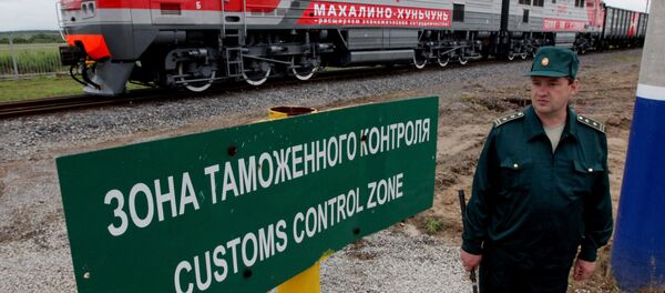 Railway checkpoint between the Russian station Makhalino and Chinese station Hunchun. File photo Railway checkpoint between the Russian station Makhalino and Chinese station Hunchun. File photo - Sputnik International