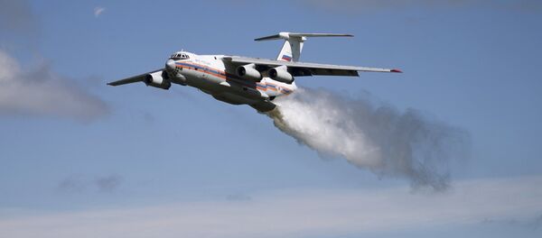 A Ministry for Emergency Situations Il-76TA Candid aircraft, one of the massive aircraft Russia uses to fight wildfires deep in the Russian wilderness. A Ministry for Emergency Situations Il-76TA Candid aircraft, one of the massive aircraft Russia uses to fight wildfires deep in the Russian wilderness. - Sputnik International